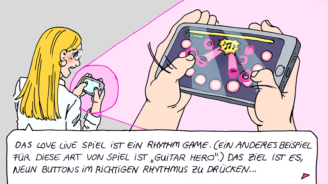 Playing "Love Live: School Idol Festival"